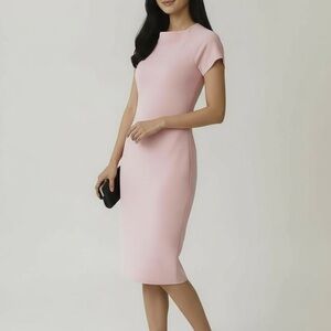 LOVE J bodycon Sheath Elegant short sleeve Pink Women's Dress Medium